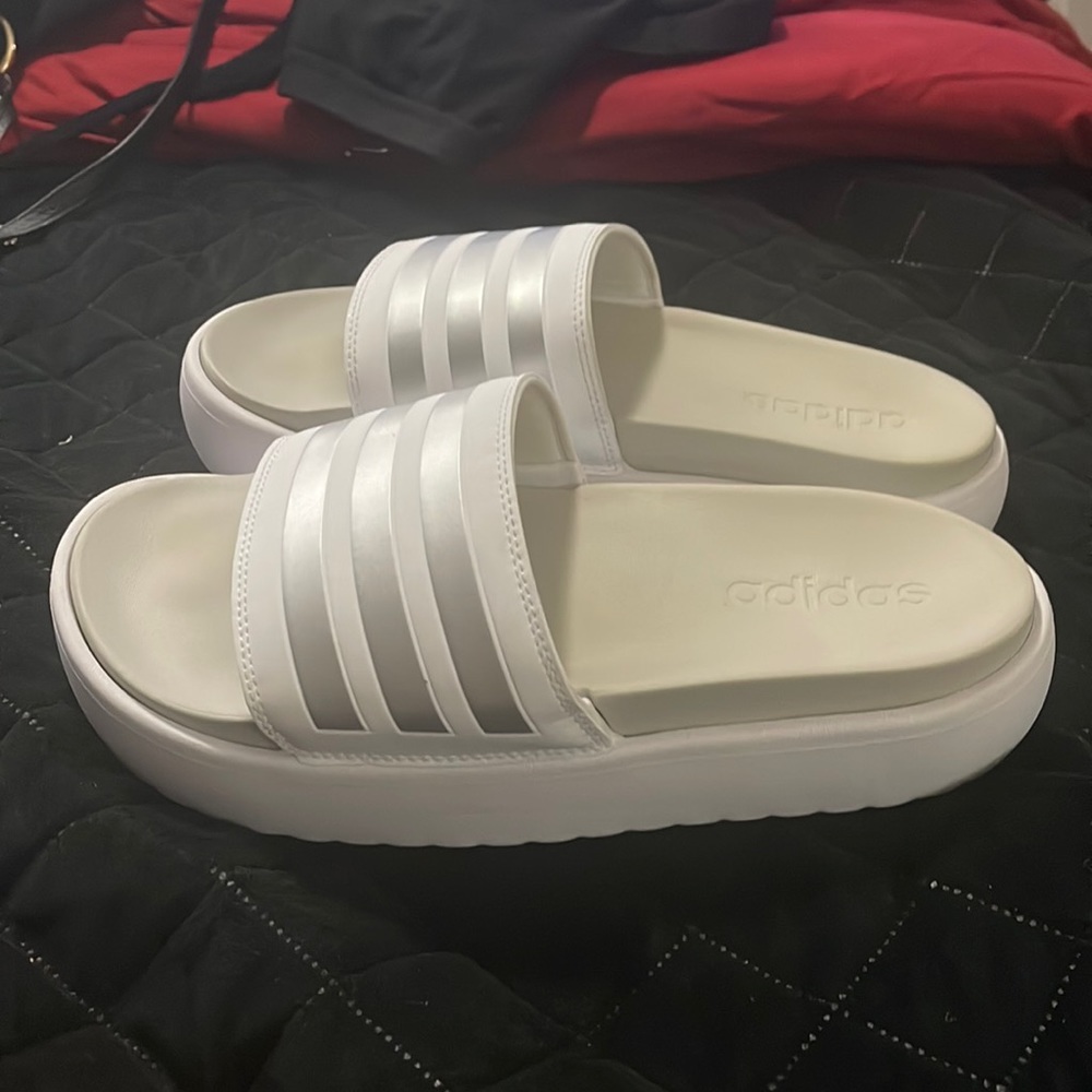 Adidas Platform Slides Size 10 - image 1